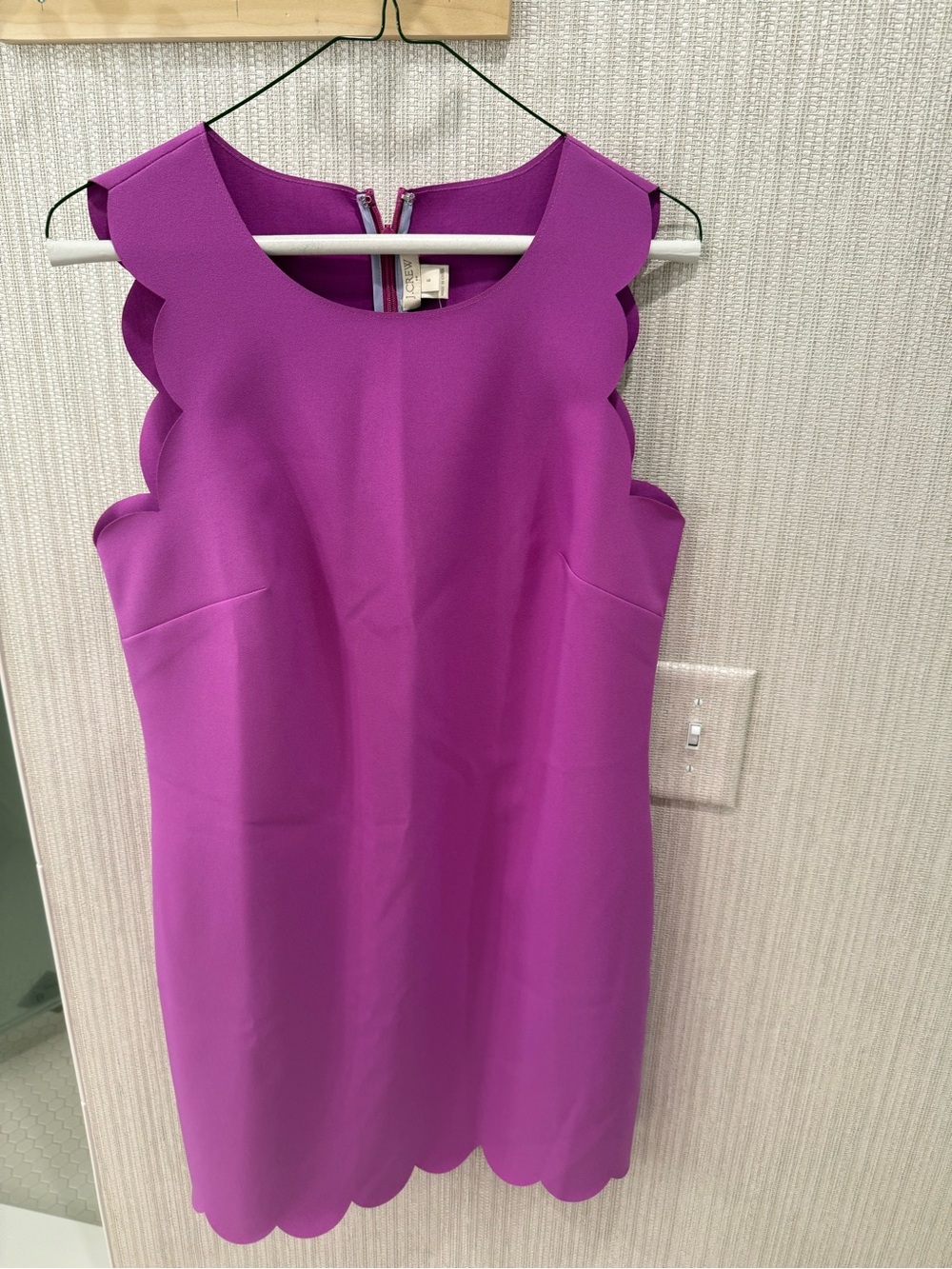 J. Crew Scalloped Sheath Dress in Bright Magenta